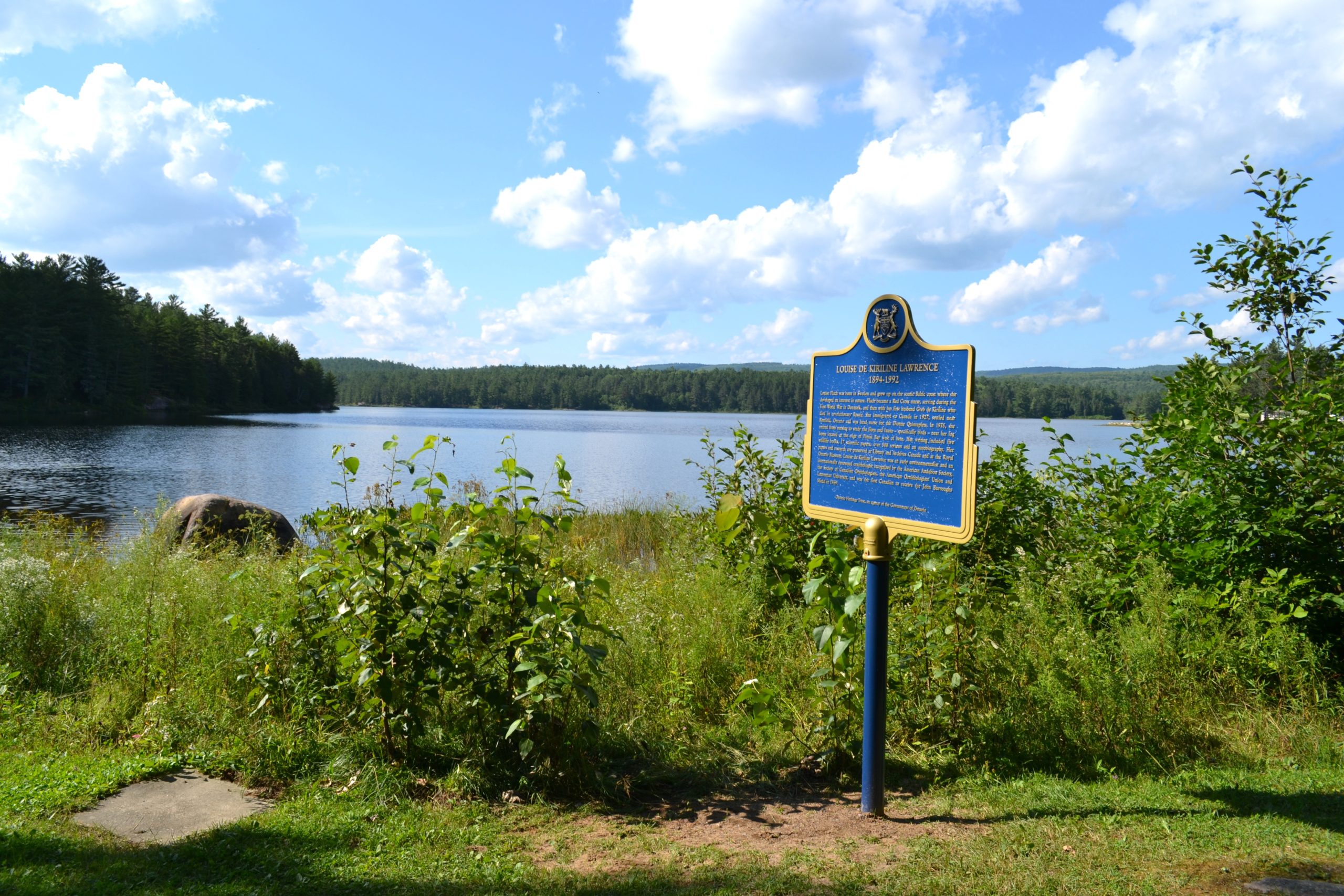 Plaque on shore of Pimisi Lake